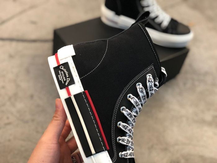 Dior 19 new atelier lace up print high top board shoes