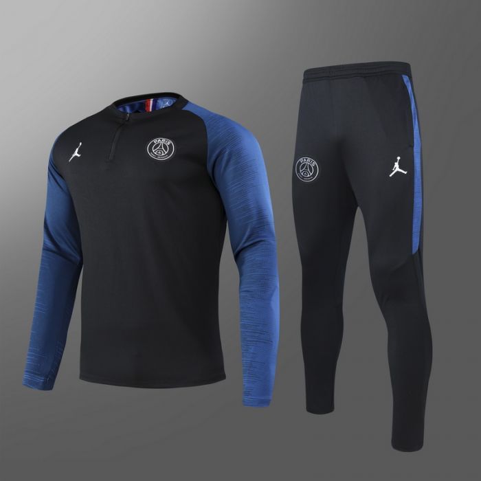 Paris Jordan Black Long Sleeve Trainig Suit(Top + Pant)