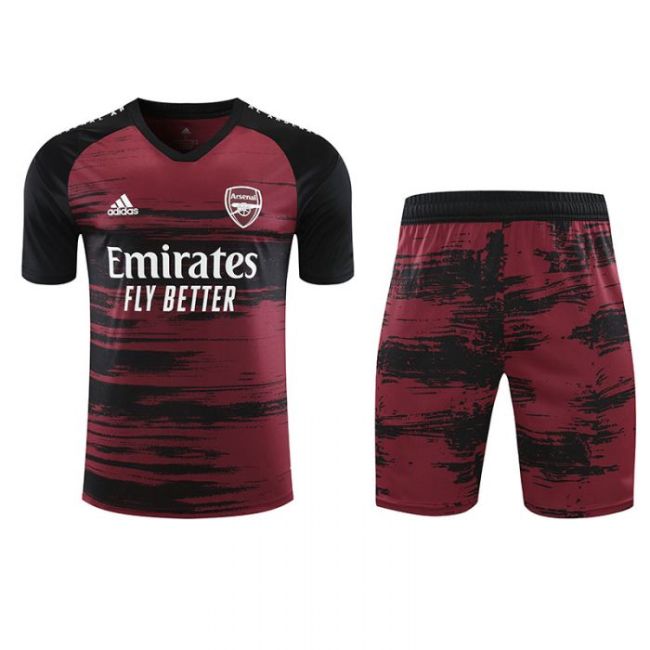 2021 Arsenal Black Red Training Suit Third Shorts (Shirt + Pant)