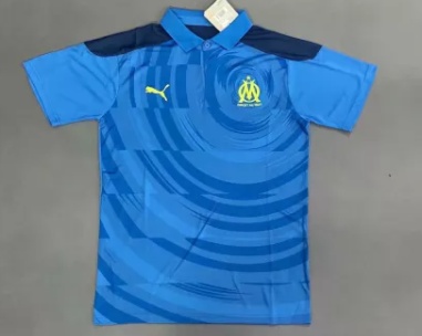20/21 New Adult Thai Quality Marseilles blue polo football shirt soccer jersey