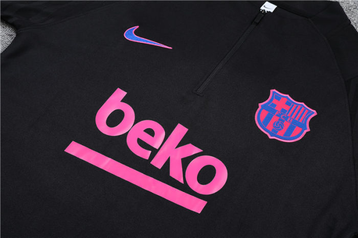 2021-2022 Barcelona black half pull training suit and pants
