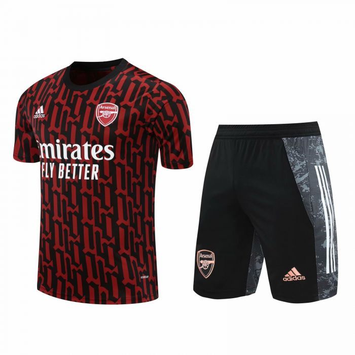 2021 Arsenal Red and Black Training Suit (Shirt + Pant)