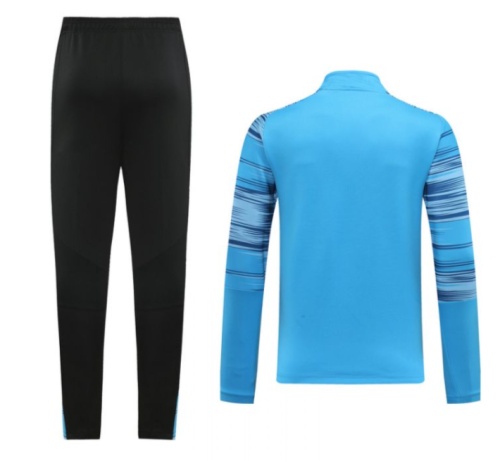 Marseille Sky Blue Printing Jacket Training Suit Grey (Top + Pant)