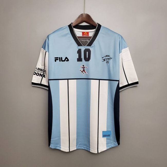 Retro 2001 Argentina Maradona #10 Commemorative Edition short sleeve training suit