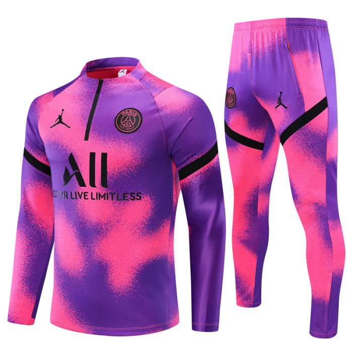 2021-2022 Paris Saint-Germain Kids camouflage half pull training suit plus pants