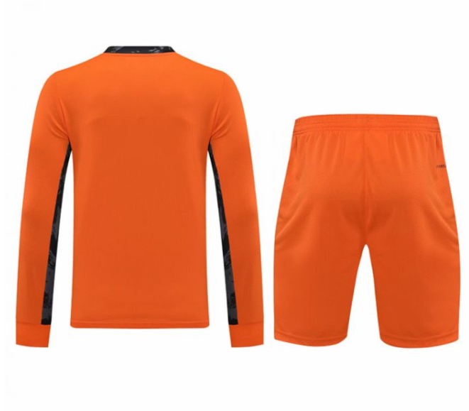 20/21 Real Madrid Orange Long Sleeve Goalkeeper Training Suit (Shirt + Pant)
