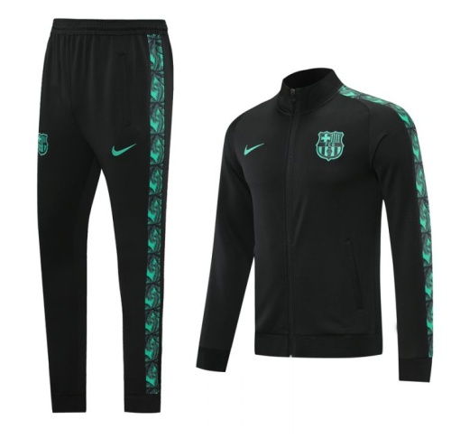 Barcelona Black Champions League Jacket Training Suit Grey (Top + Pant)