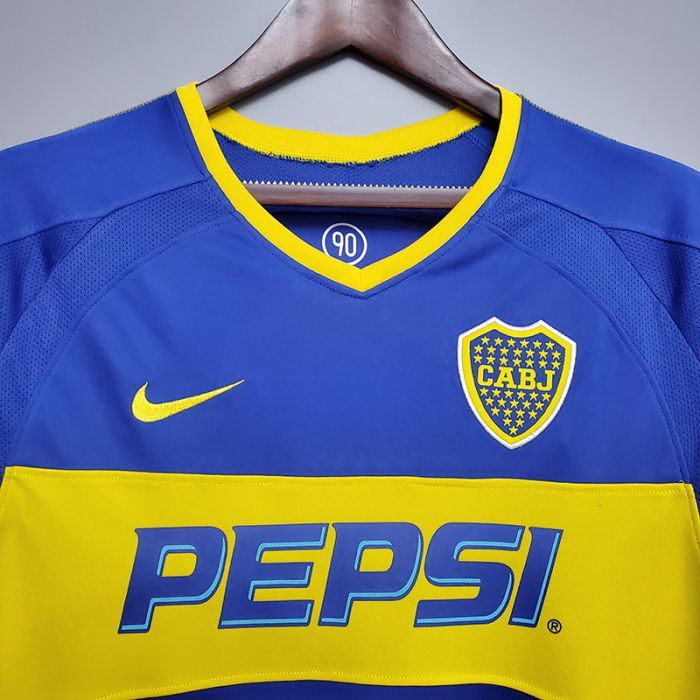 Retro Long Sleeve Boca Juniors 03/04 home short sleeve training suit