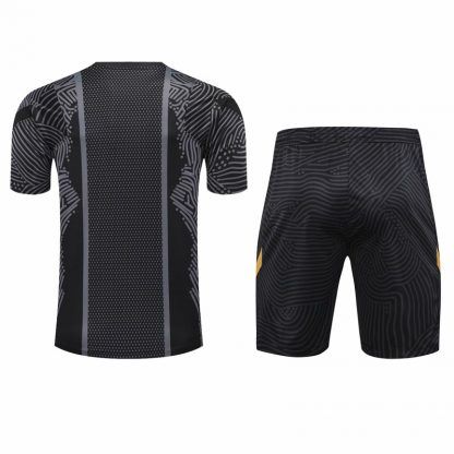 2021PSG black short sleeve training suit(Shirt + Pant)
