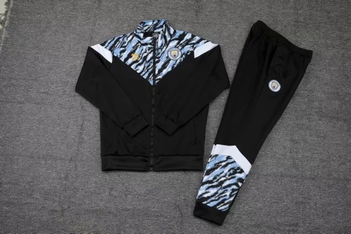 Mens Manchester City Jacket + Pants Training Suit Black 2021/22