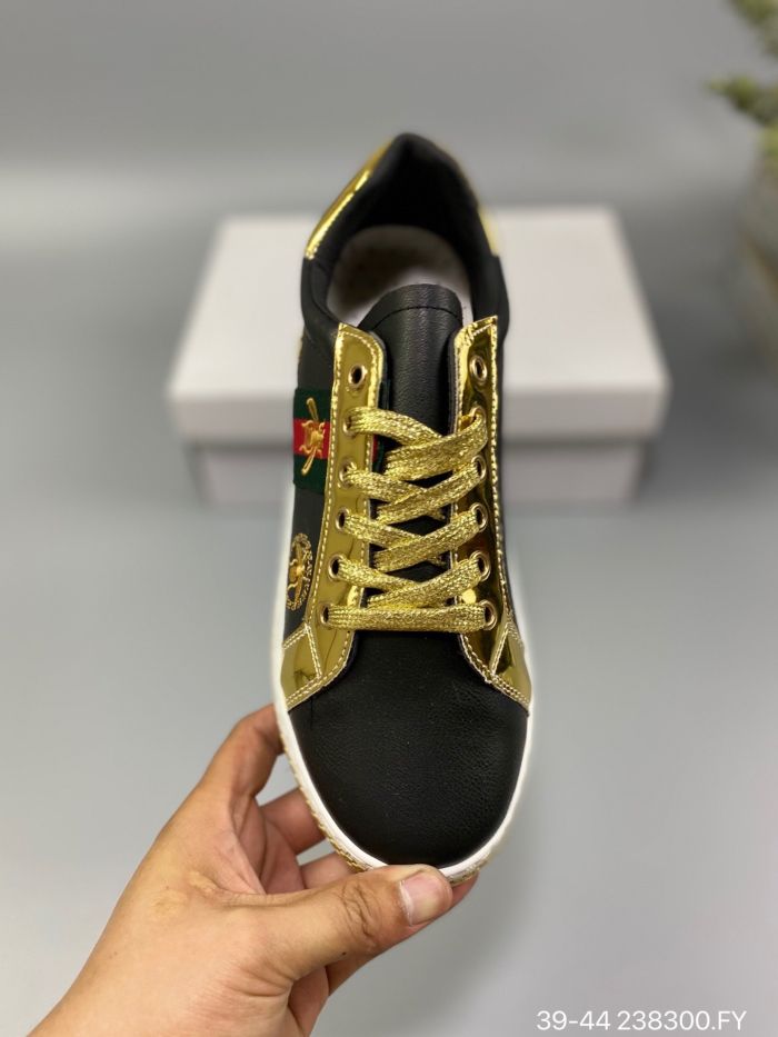 Gucci fur bee platinum casual shoes