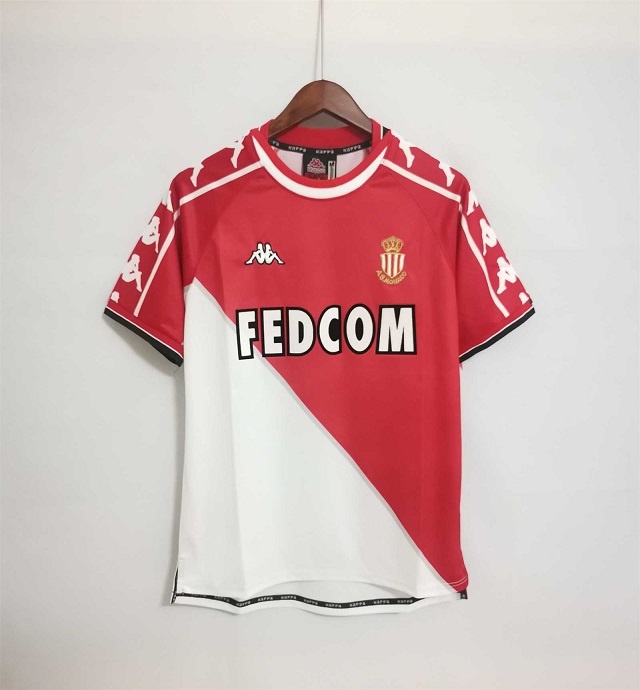 99-00 Adult Monaco home red retro soccer jersey football shirt