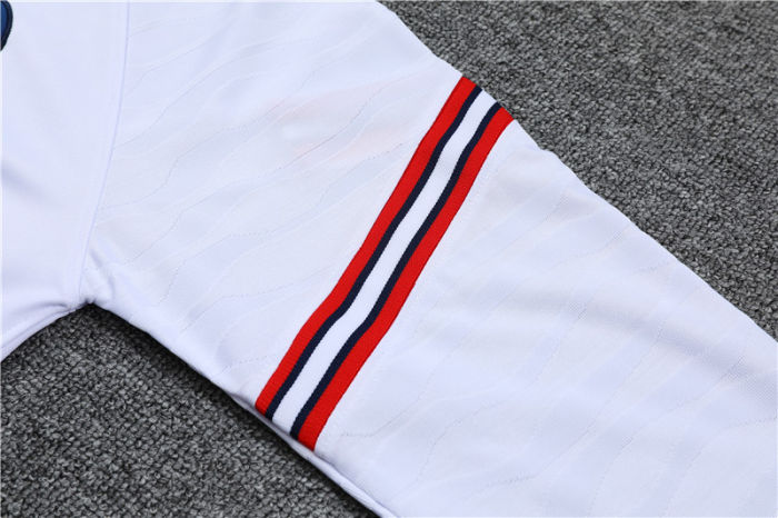 2021-2022 Paris Saint-Germain white half pull training suit plus pants