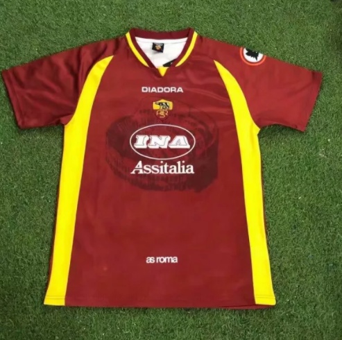 97-98 Adult Roma home red retro soccer jersey football shirt