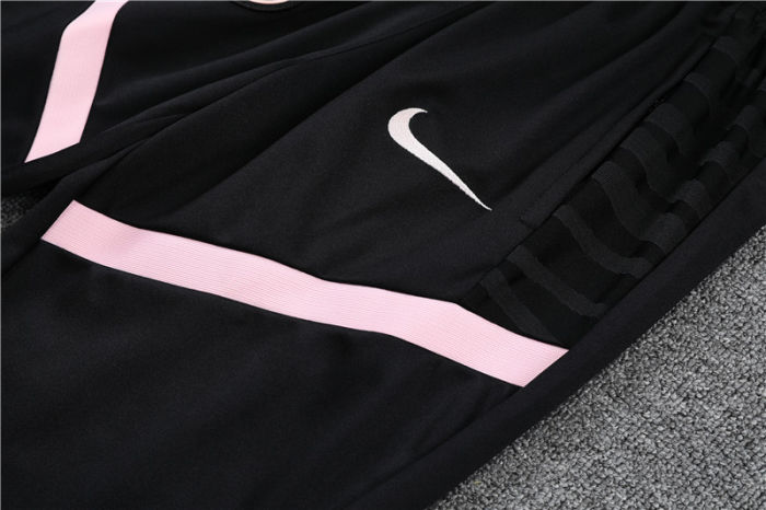 2021-2022 Paris Saint-Germain Black Powder Half Pull Training Suit and Pants