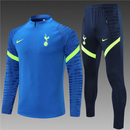 2021-2022 Tottenham Hotspur blue half pull training suit plus pants