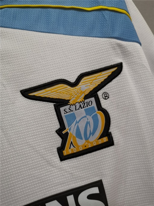 Lazio 00/01 Away White Soccer Jersey