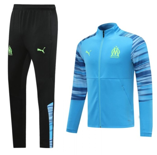 Marseille Sky Blue Printing Jacket Training Suit Grey (Top + Pant)