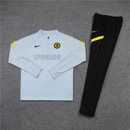 2021-2022 Chelsea light gray half pull training suit plus pants