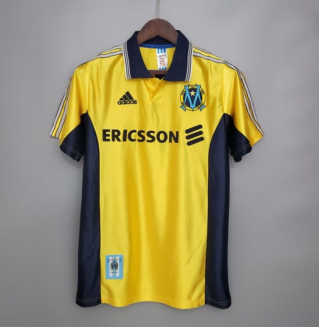 Retro 98/99 Marseille away yellow version short sleeve training suit