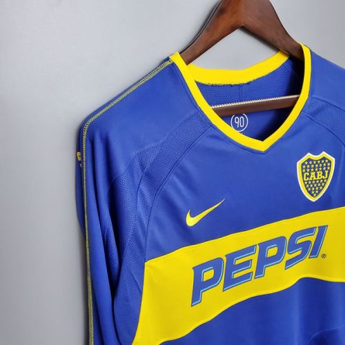 Retro Long Sleeve Boca Juniors 03/04 home short sleeve training suit