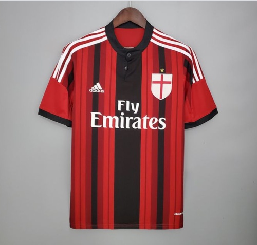 14-15 Adult AC home red retro soccer jersey football shirt