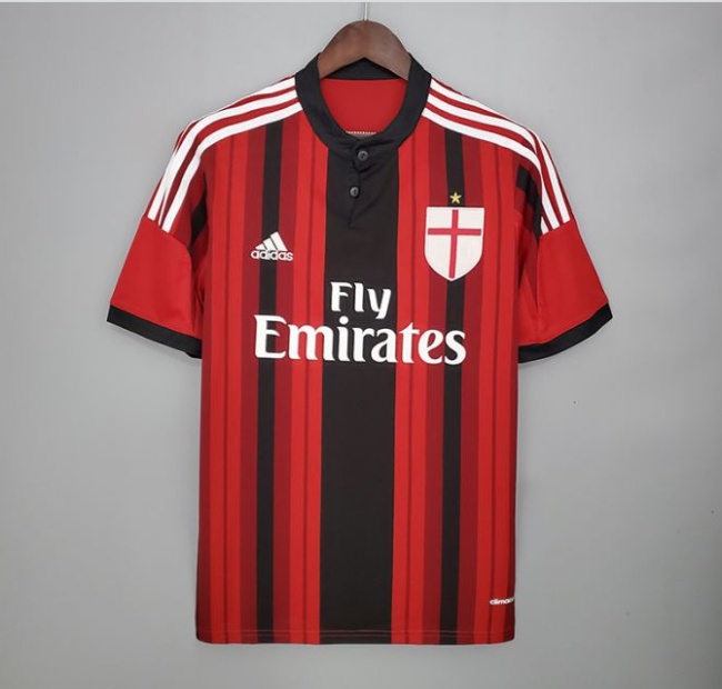 14-15 Adult AC home red retro soccer jersey football shirt