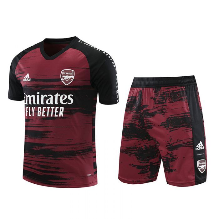 2021 Arsenal Black Red Training Suit Third Shorts (Shirt + Pant)
