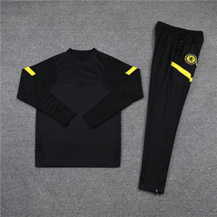 2021-2022 Chelsea black half pull training suit plus pants