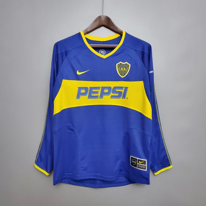 Retro Long Sleeve Boca Juniors 03/04 home short sleeve training suit