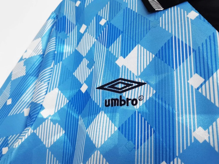 1990 England Blue Soccer Jersey