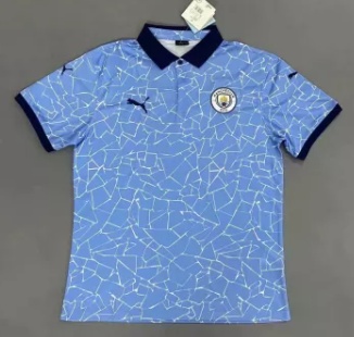20/21 New Adult Thai Quality Manchester city blue polo football shirt soccer jersey