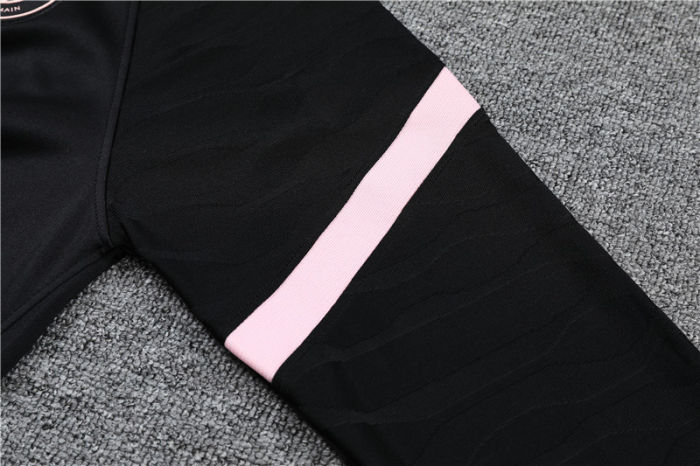2021-2022 Paris Saint-Germain Kids Black Powder Half Pull Training Suit and Pants