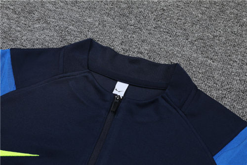 2021-2022 Tottenham Hotspur dark blue half pull training suit plus pants