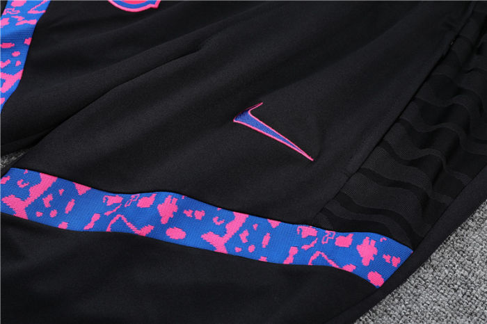 2021-2022 Barcelona Kids black half pull training suit and pants