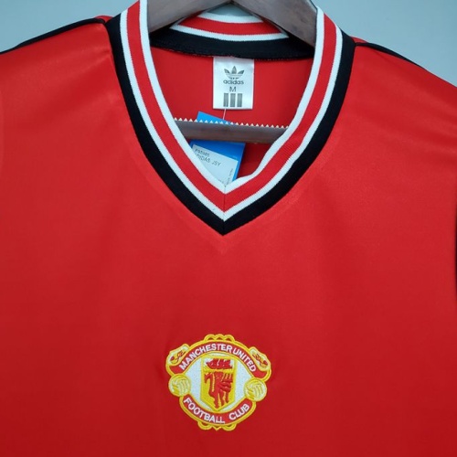 Retro M-U 85/86 Manchester United home Red version short sleeve training suit