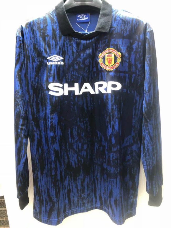 1993 Manchester United away long sleeve Soccer Jersey