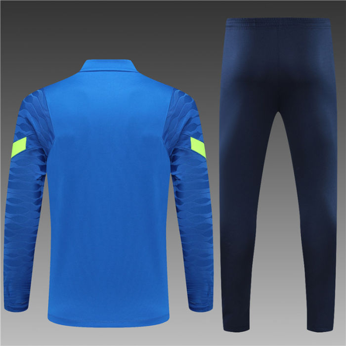 2021-2022 Tottenham Hotspur blue half pull training suit plus pants