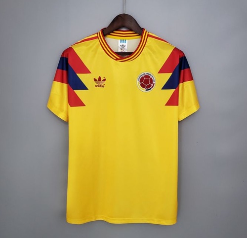 Retro Colombia 1990 home version short sleeve training suit