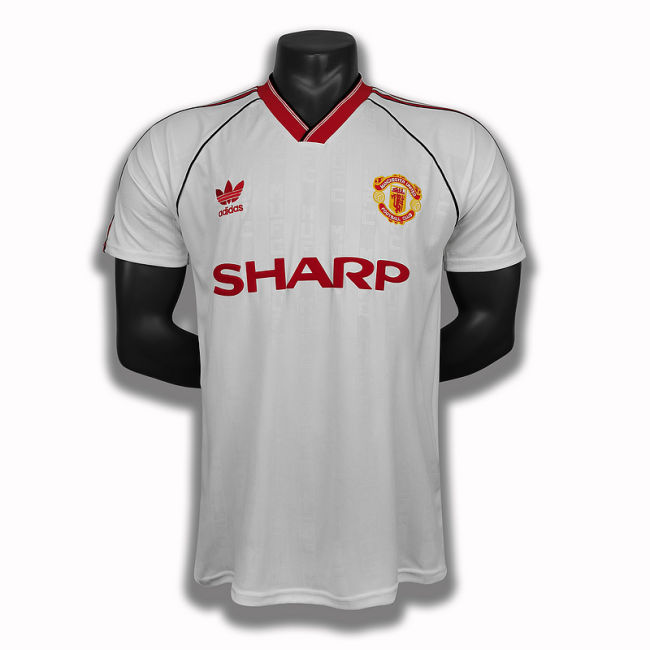 1988 Manchester United white soccer jersey