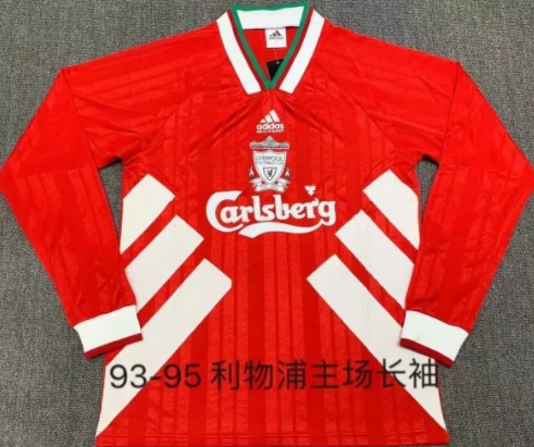 93-95 Adult LIV Liverpool home long sleeve retro soccer jersey football shirt