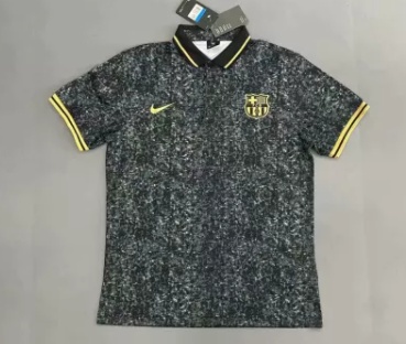 20/21 New Adult Thai Quality Barcelona black polo football shirt soccer jersey