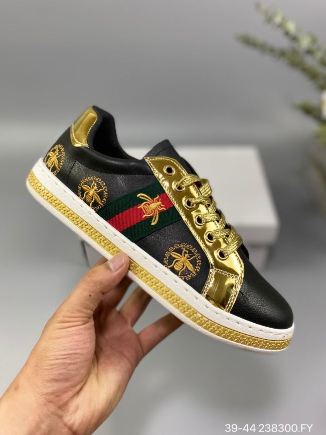 Gucci fur bee platinum casual shoes