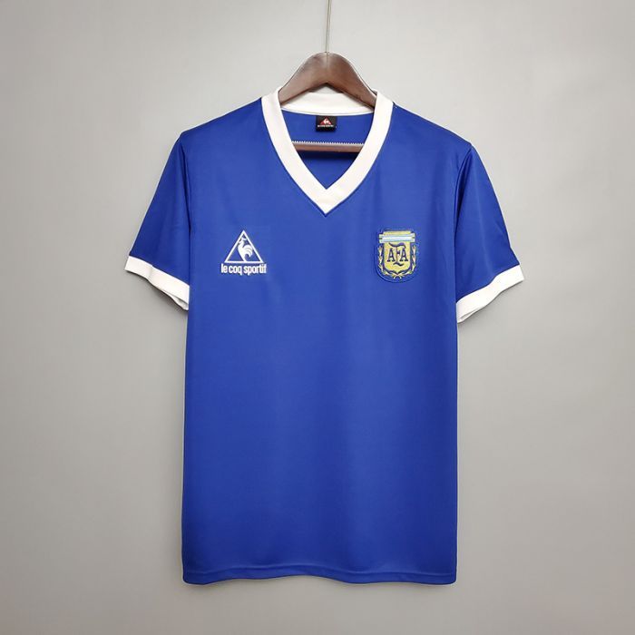 Retro Argentina 1986 away short sleeve training suit