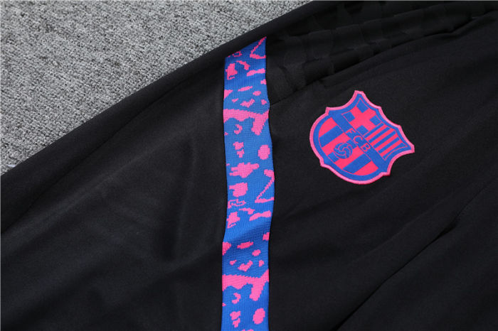 2021-2022 Barcelona Kids black half pull training suit and pants