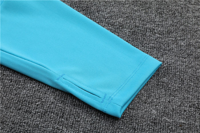 2021-2022 Real Madrid Light Blue Half Pull Training Suit and Pants