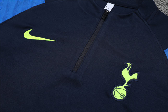2021-2022 Tottenham Hotspur dark blue half pull training suit plus pants