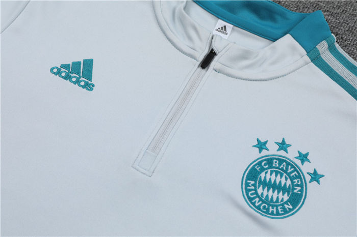 2021-2022 Bayern light gray semi-pull training suit and pants