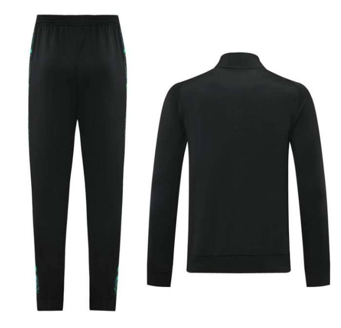 Barcelona Black Champions League Jacket Training Suit Grey (Top + Pant)