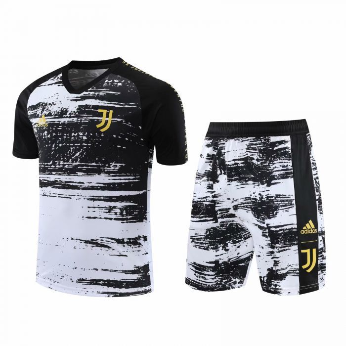 2021 Juventus White Black Training Suit (Shirt + Pant)